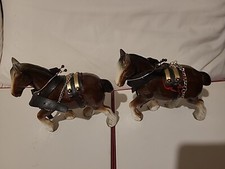 2 shire horse ornaments With some Harness 