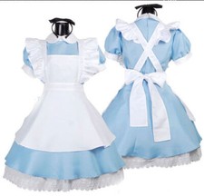 Japan Alice in Wonderland Costume Waitress Uniform Maid Dress Halloween Cosplay