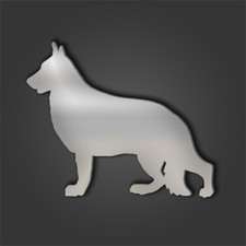 German Shepherd Style 5 Silver