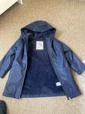 Girls Navy Blue School Coat Fur Lined