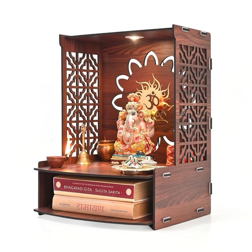 Wooden temple for home pooja - wooden,