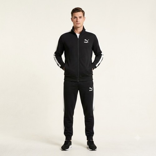 Puma mens tracksuit set black - mens,