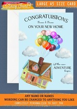 Personalised New Home Card House Warming Keepsake Congratulations UP Couple