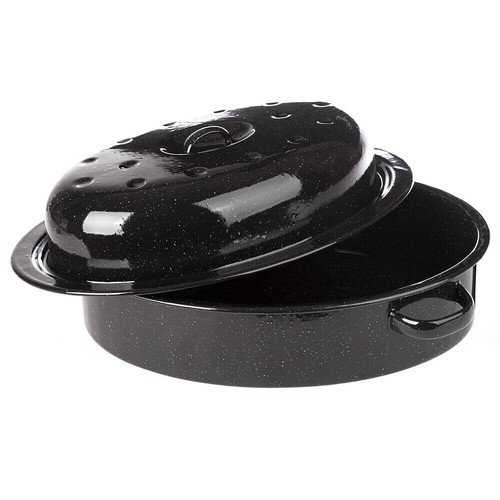 30cm oval black speckled self - 30cm,
