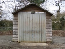 Timber clad garage - paint, shop