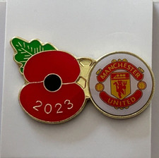 Manchester United  2023  POPPIE  PIN BADGE  New On P Card