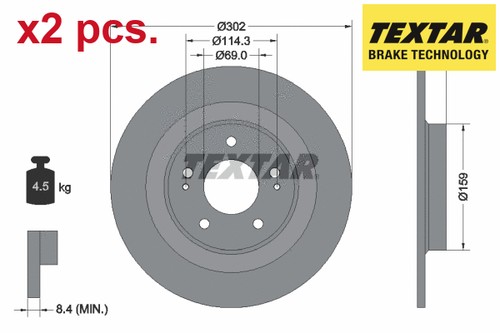 Pcs rear brake - disc, set