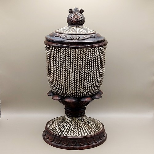 Covered resin footed compote - resin,