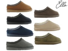 Ella Womens Vegan Faux Fur Slippers Comfort Memory Foam Slip On House Shoes Gift