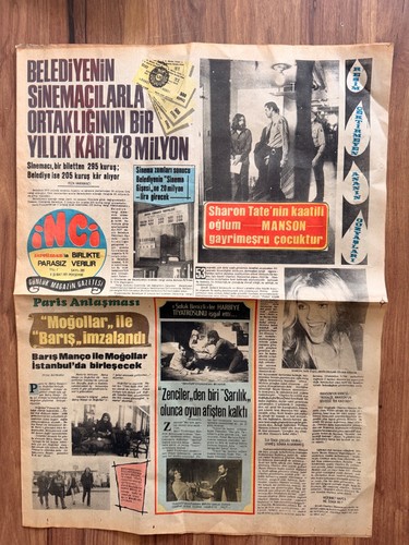1971 turkish newspaper sharon - turkish,