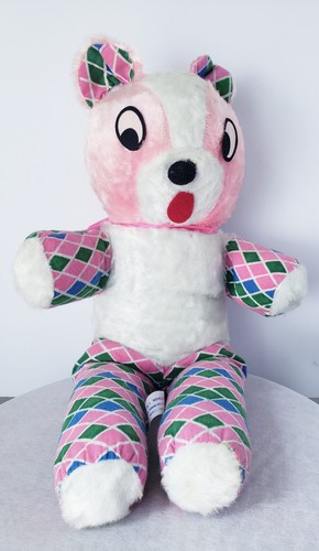 Vintage plush plaid - plaid, bear