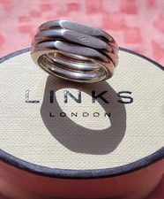 Genuine Links London 20/20 Triple  Hexagonal Swivel 10mm Band  Sz N 1/2 Wt 13.0g