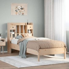 Bookcase Bed Natural Solid