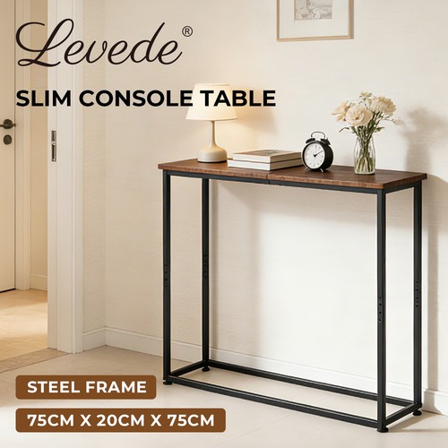 Console hall table slim wooden - console,