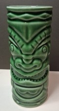 Vintage Green Ceramic Tiki Mug
