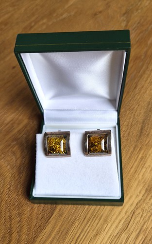 Genuine amber set sterling - in,