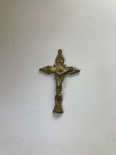 Antique brass cross - brass, crucifix