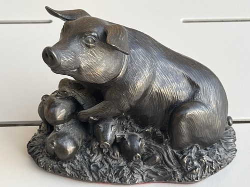 Pig and piglets bronze resin - bronze,