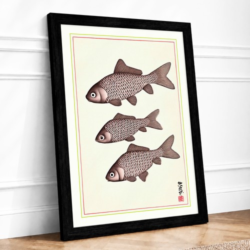 Three goldfish study japandi - study,