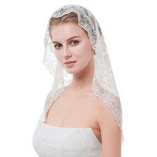 Short Bridal Veil Lace Single