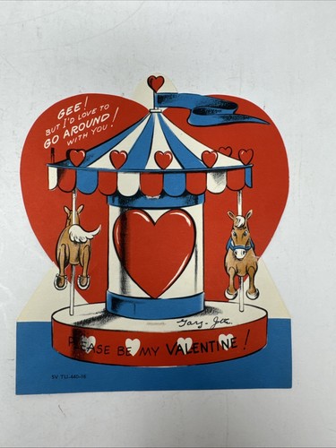 Vintage valentine card horse - vintage,