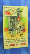 Donald McGill Comic Postcard 1915 Cast Iron Kitchen Cooking Range Fireplace
