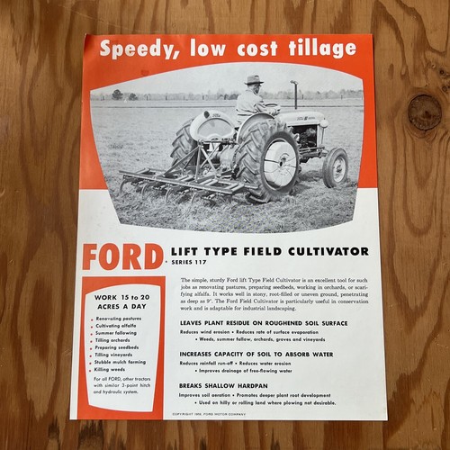 Ford lift type field cultiator - ford,