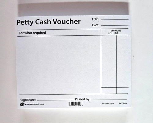 Petty cash voucher book - book,