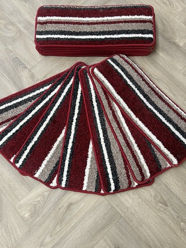 Red stripe open plan carpet - 14,