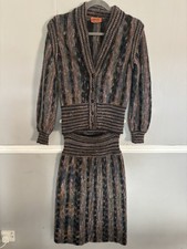 Vintage Missoni Made in Italy Wool Alpaca Knit Skirt & Cardigan Set – Multi M