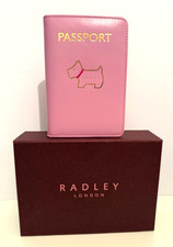 Radley Gift Boxed Heritage Dog Outline Leather Passport Cover BNWT & Dust Bag