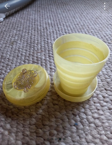 Collapsable dice cup yellow - collapsable,
