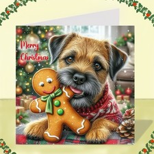 Border Terrier Dog Christmas Card