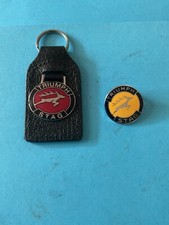 Triumph Stag Automobile Motor Car Badge Leather Enamel Key Ring  and badge