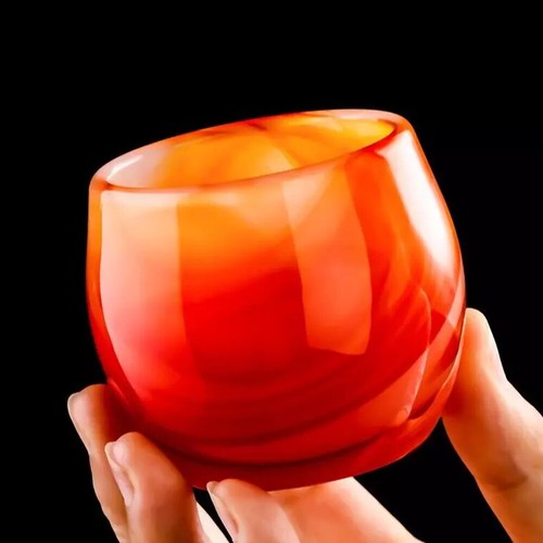 Carnelian stone cup - cup, red