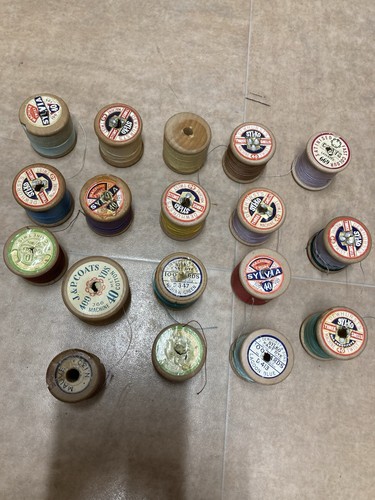 Vintage wooden cotton reels - wooden,