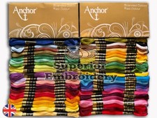 100 Anchor Cross Skeins Stitch Cotton Embroidery Floss Thread Assorted Colour UK