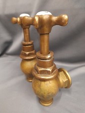 LARGE BRASS GLOBE TAPS  REFURBISHED, AGED PATINA, BATH MOUNTED TAPS