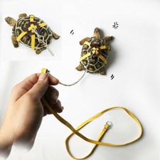 Pet Tortoise Turtle Leather Harness Strap Chest Collar Walking Lead Control Rope