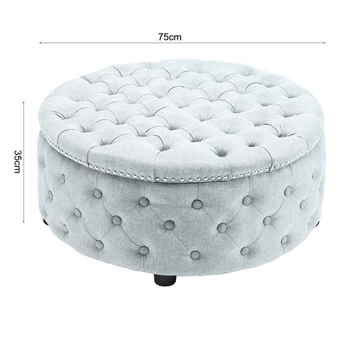 75cm large round ottoman - 75cm,