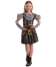 Girls Warrior Cutie Multiple color Costume, Faux Leather Dress with Hand Glove