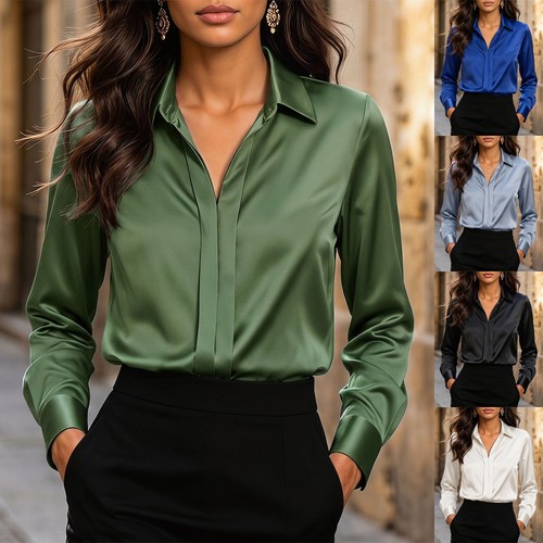 Ladies satin silk blouse - satin,