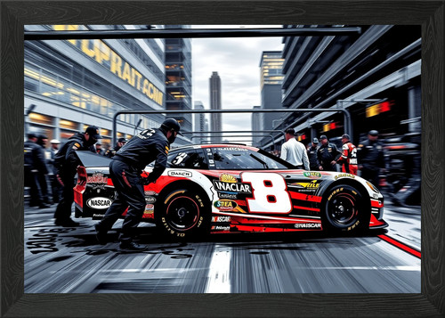 Nascar stock car pit framed - stock,