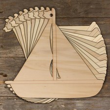 10x Wooden Yacht Craft Shapes