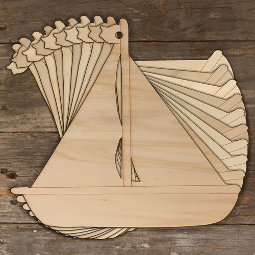 10x wooden yacht craft shapes - 10x,