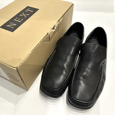 Next Men's Black Leather Slip