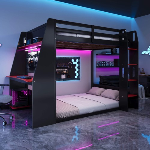 Full solid wood bunk - solid, bed