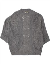 OASIS Womens 3/4 Sleeve Cardigan Sweater UK 16 Large Grey Acrylic AI09