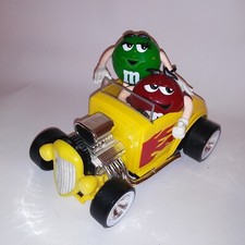 M&M Rebel Without A Clue Hot Rod Candy Dispenser Green Red Yellow Car Collector