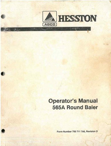 Hesston round baler - hesston, 565a